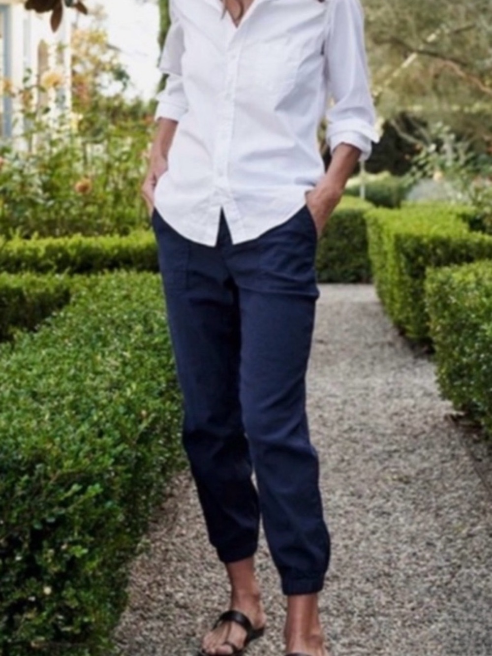 NWT SZ 2. Frank & Eileen Performance Linen  Navy Jameson Pant